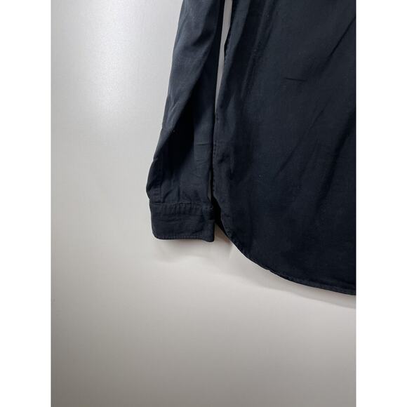 21 Men An American Brand Black button up Shirt Thick dress shirt Sz S Denim Like - Picture 7 of 9